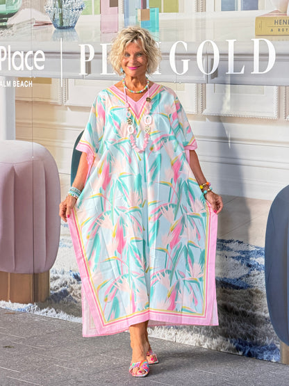 Birds Of Paradise Caftan Beach DRESS