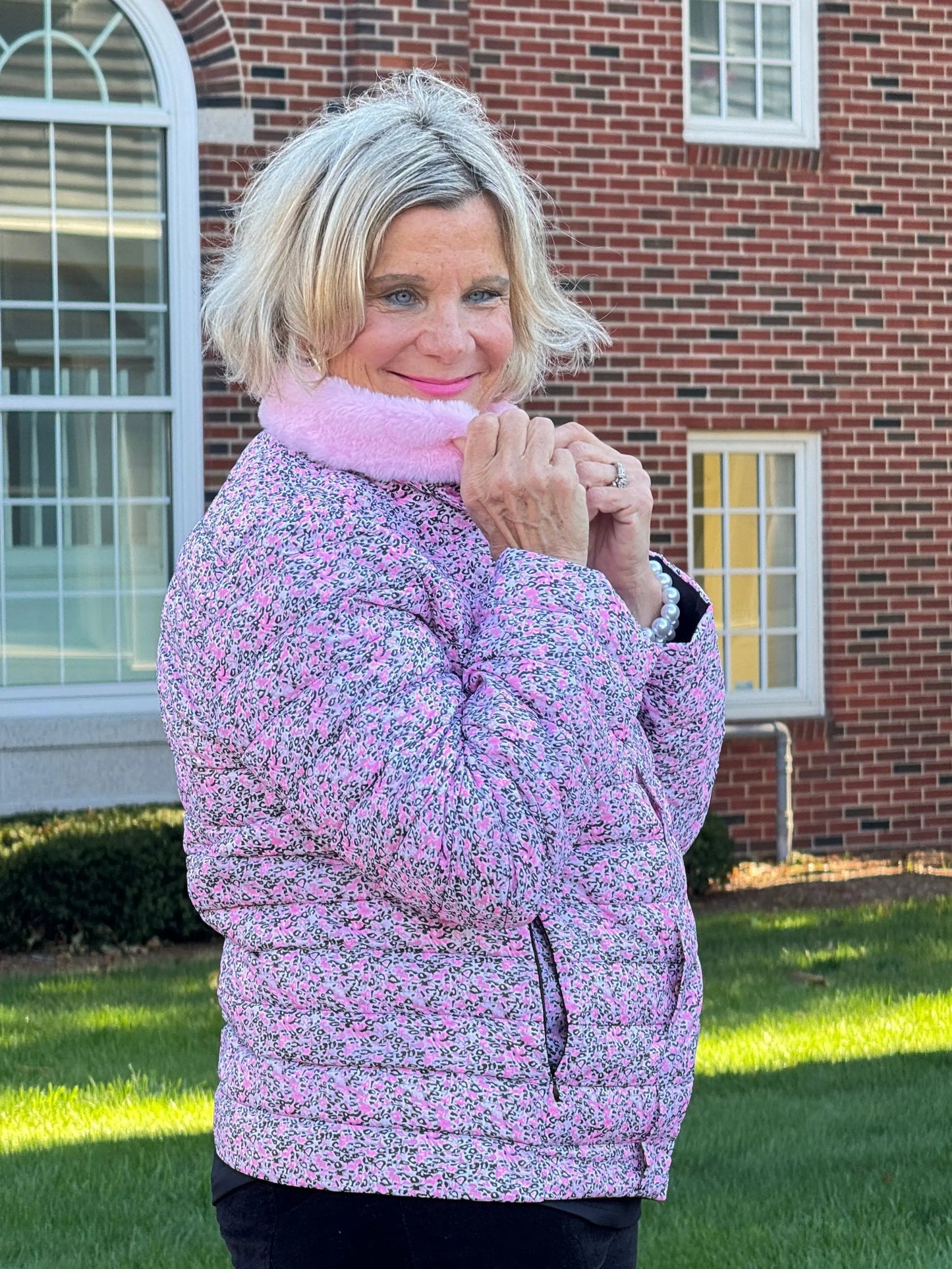 LULU-B PINK AUBREY FAUX FUR JACKET