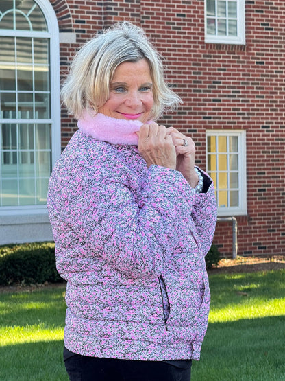 LULU-B PINK AUBREY FAUX FUR JACKET