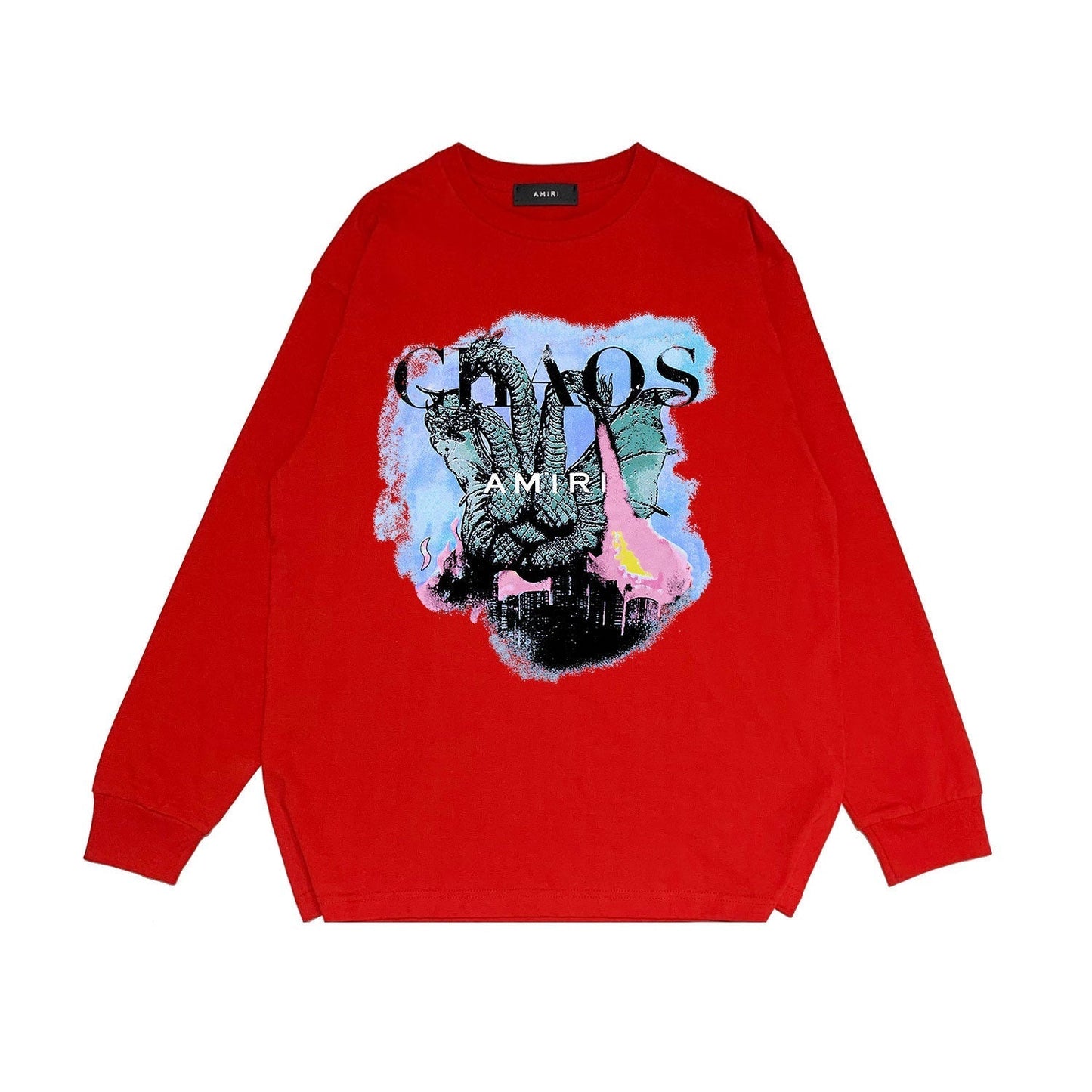 Amiri Long Sleeved Shirt Printed Trendy Pure Cotton