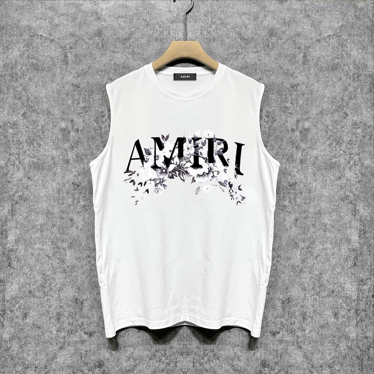 Amiri tank top colorless floral print