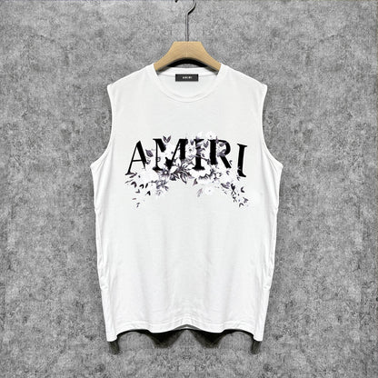 Amiri tank top colorless floral print