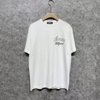 Amiri t shirts letter padded printing short sleeves