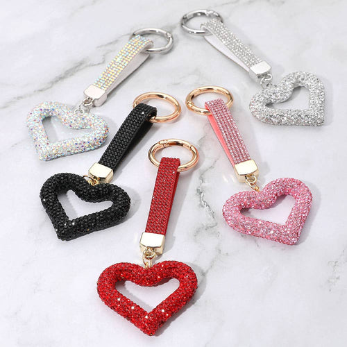 Bling Studded Heart Keychain / Bag Charm