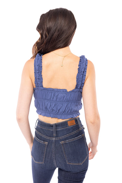 Winning the Race Women's Frilled Crop Tank Top
