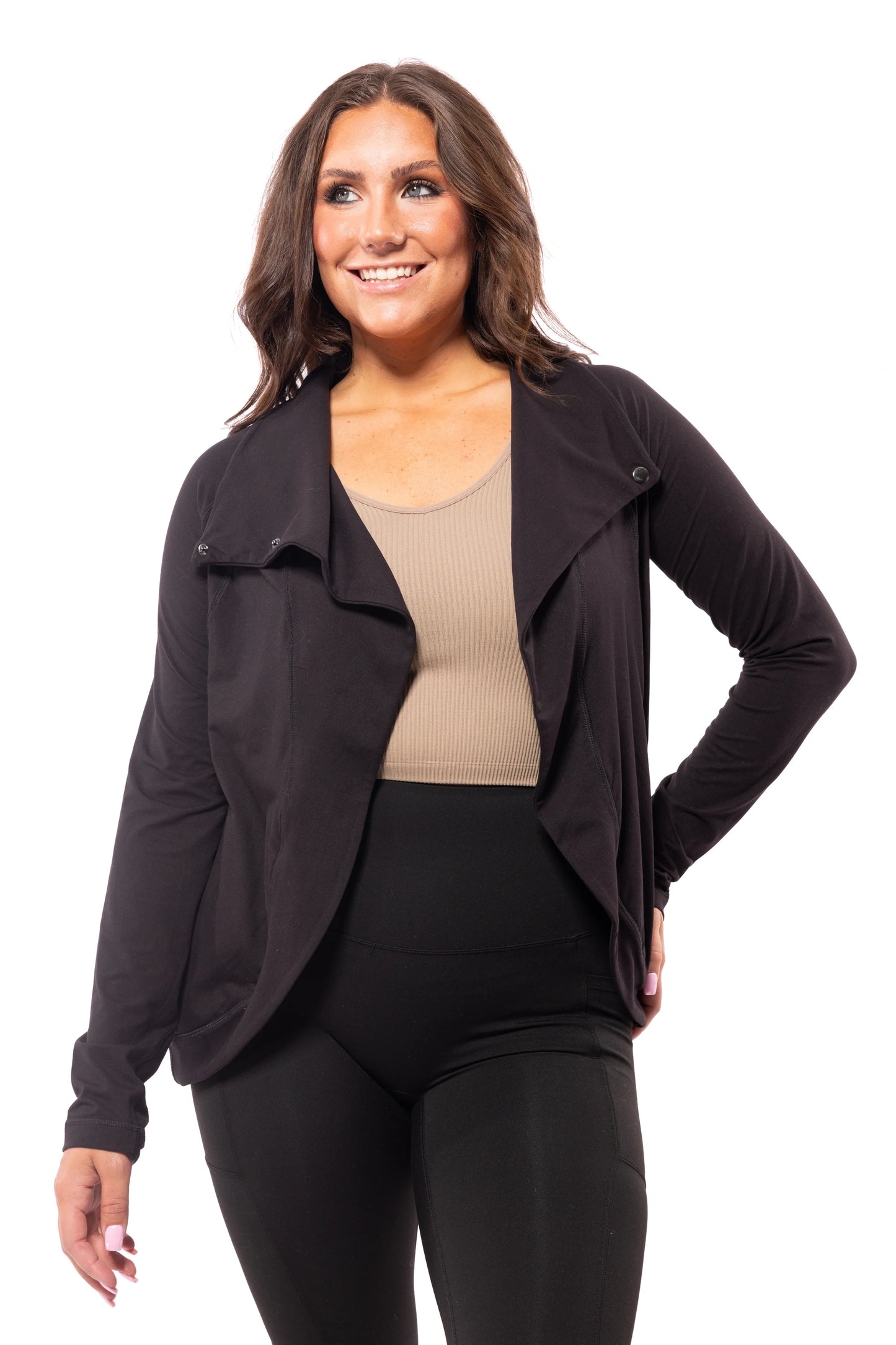 Passion Over Perfection Women's Cowl Neck Asymmetric Jacket