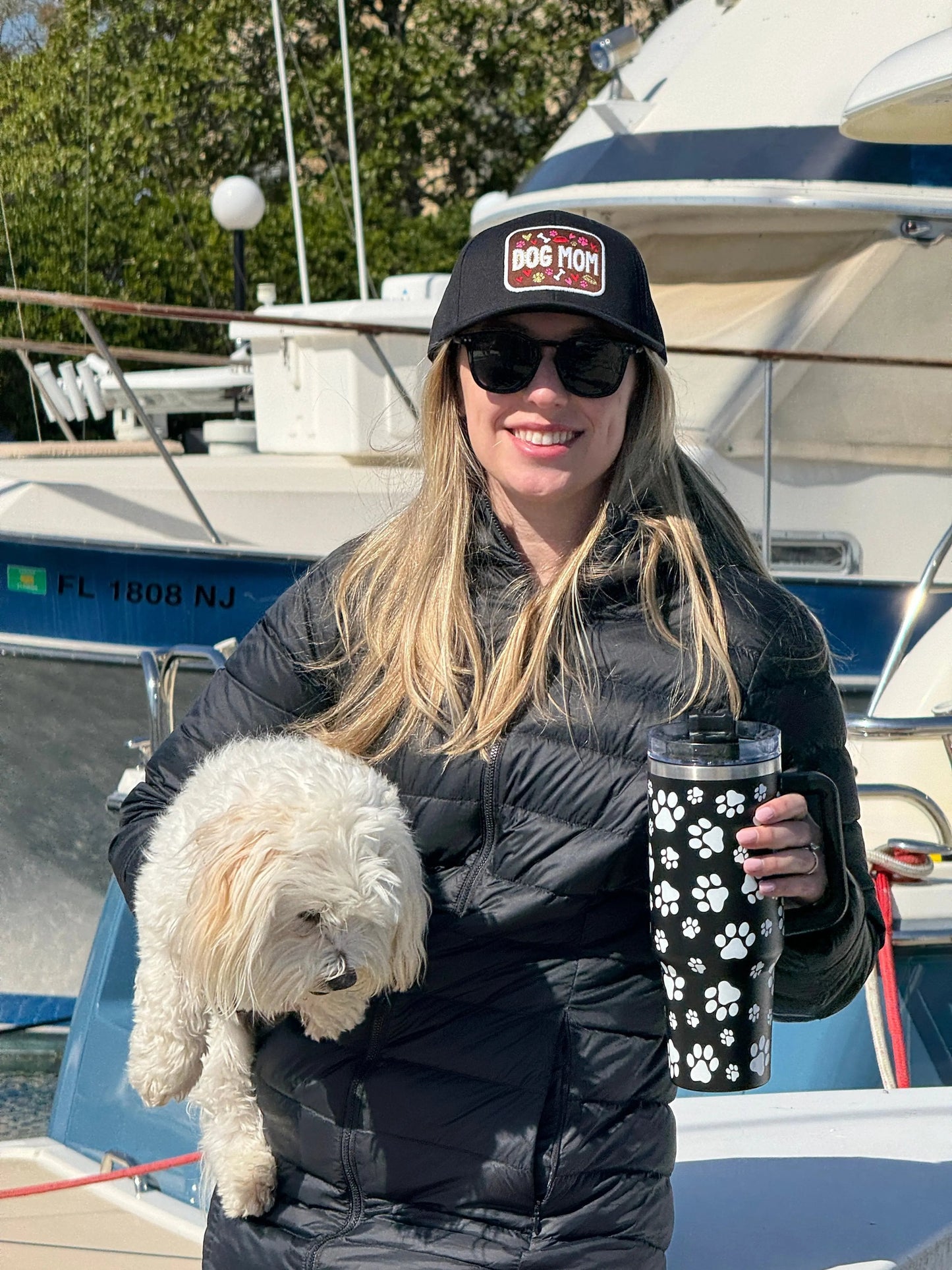 Dog Paw Black Printed 40oz Stainless SteeL tumbler