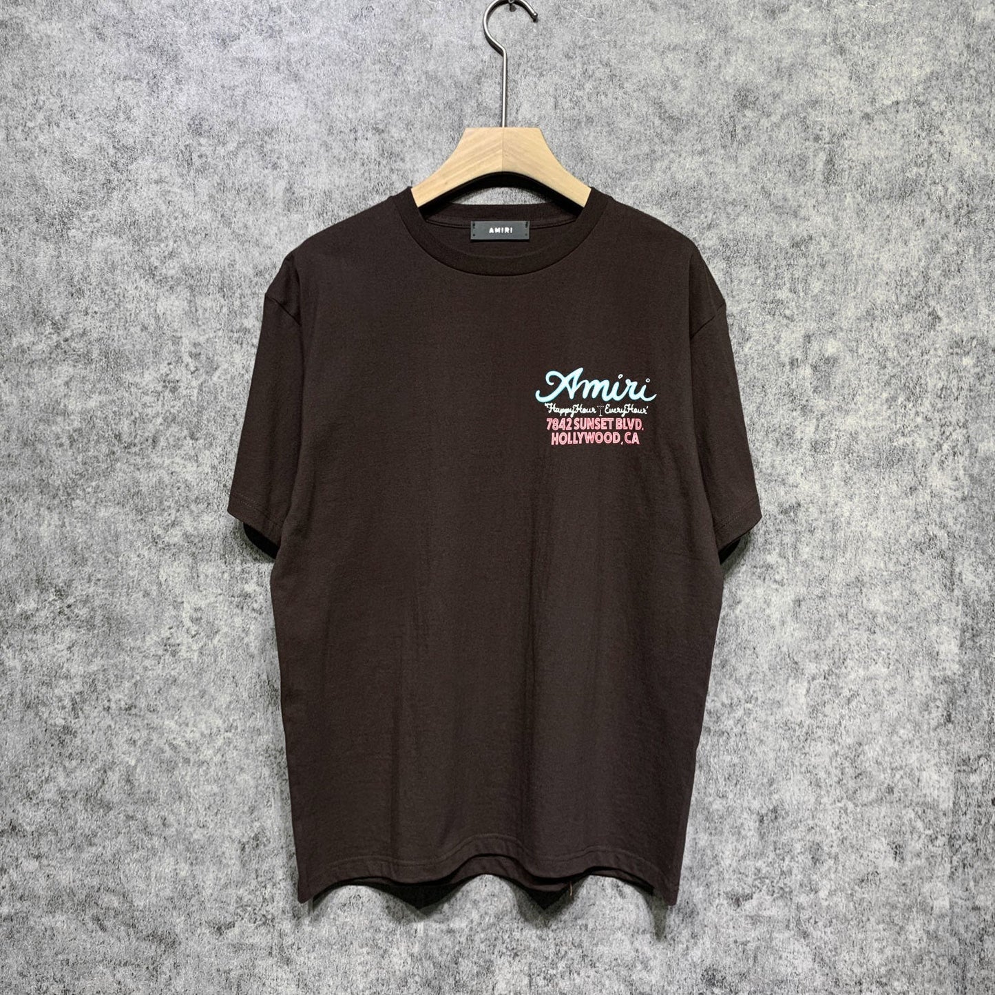 Amiri t shirts wine glass letterprinting short sleeves