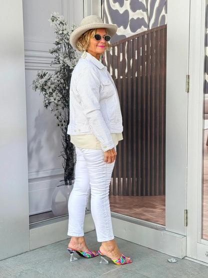 LULU B  STONE SEERSUCKER JACKET