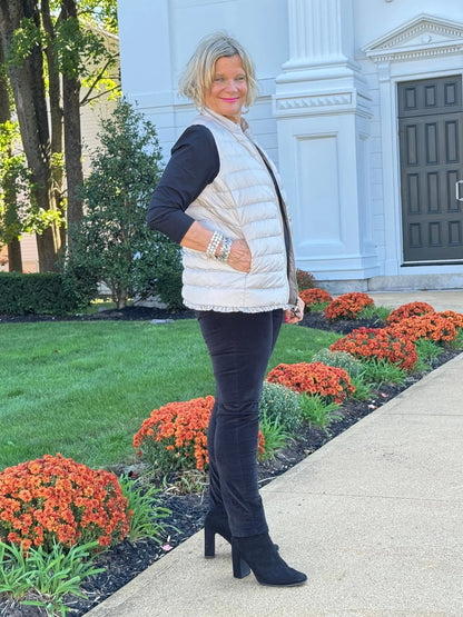 LULU-B SILVER SHORT PUFFER VEST