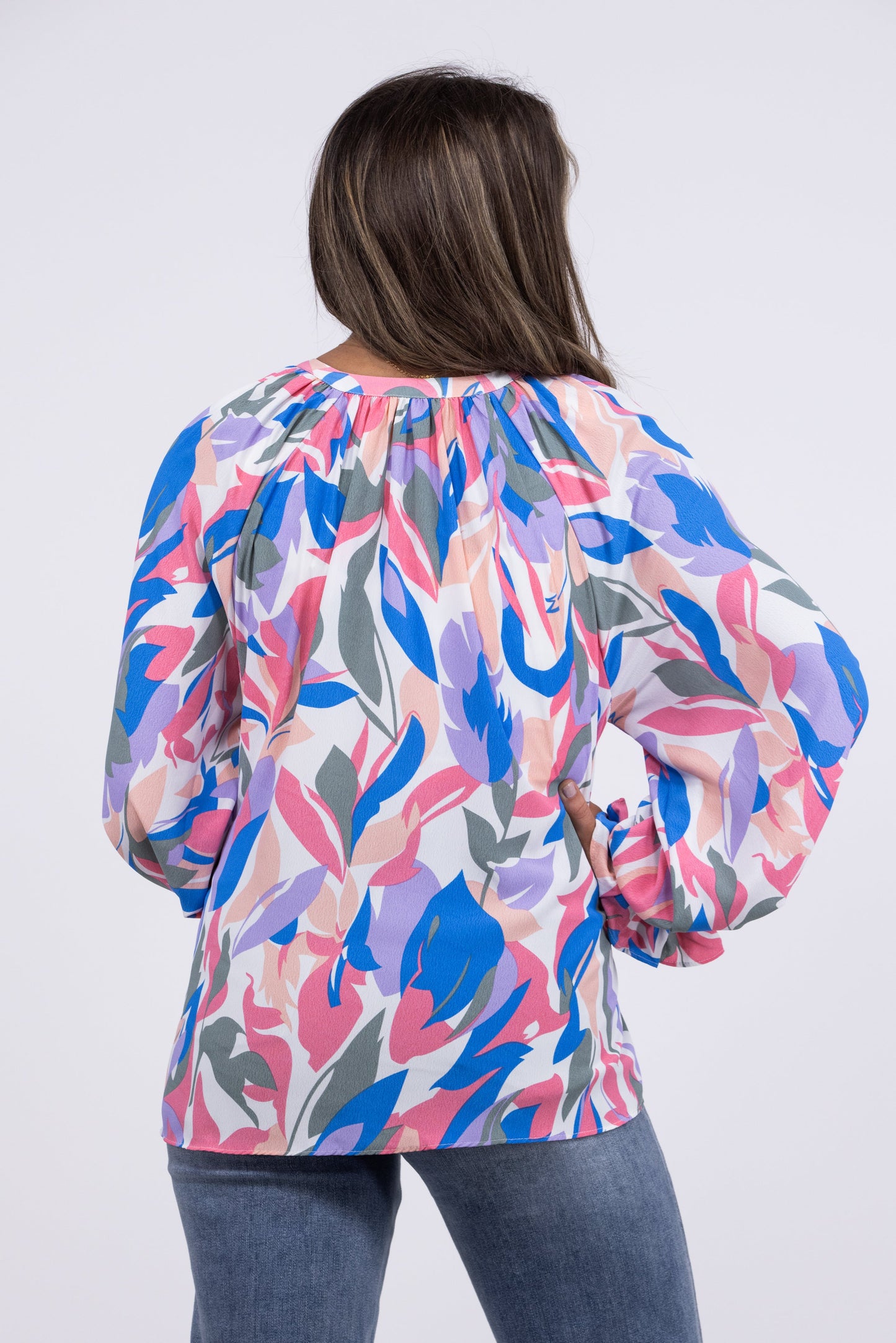 Out Of My Head Women's Flowy Abstract Long Sleeve Top