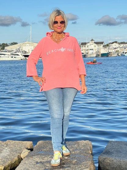 CHENILLE HOODED PEACH BEACH TIME