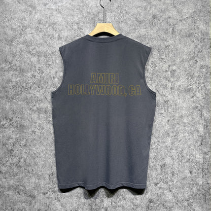 Amiri tank top oil painting flying eagle printing