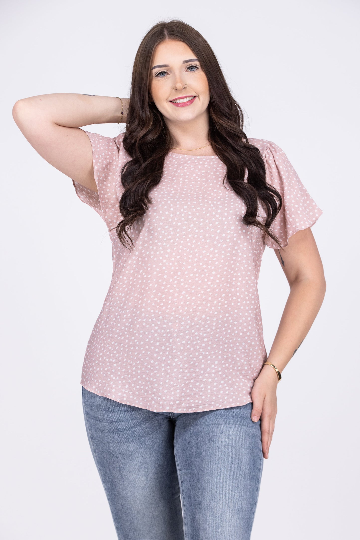 People Fall In Love Everyday Ruffle Short Sleeve Top