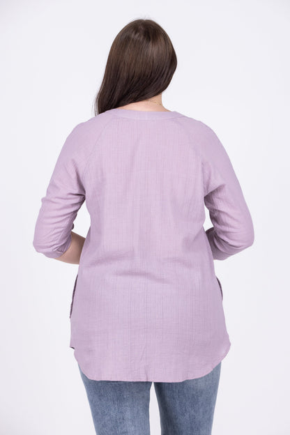 Perfect Vision Women's Cotton Button Down Long Sleeve Top