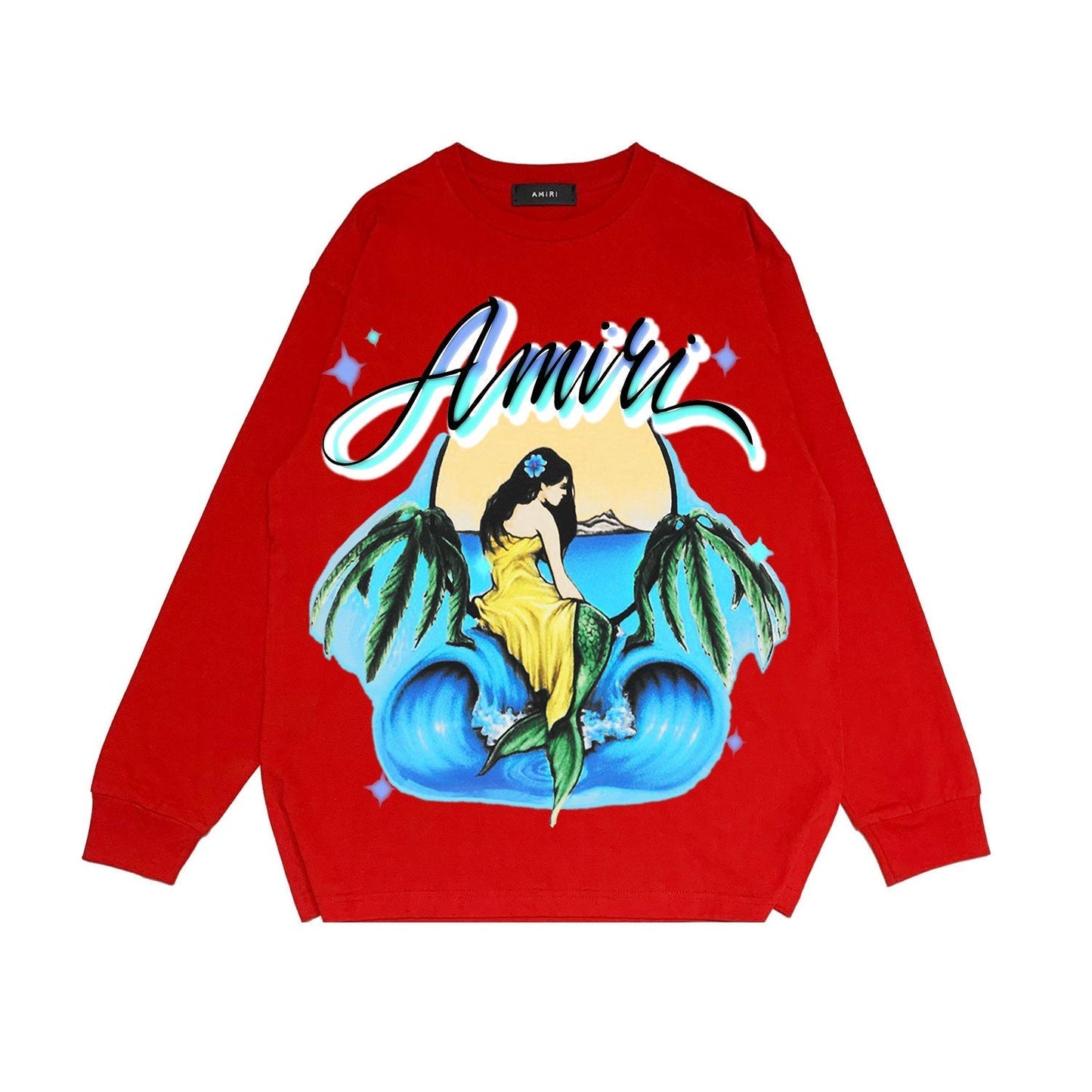 Amiri Long Sleeved Shirt Printed Trendy Pure Cotton