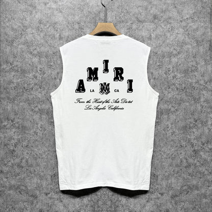 Amiri tank top bone white bone crack letterprinting