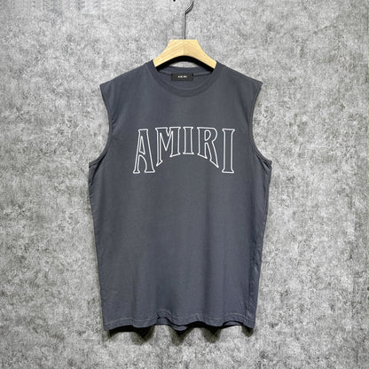 Amiri tank top cut out sun portrait printing
