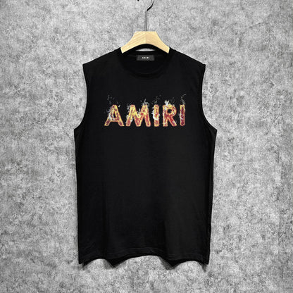 Amiri tank top flame letterprinting