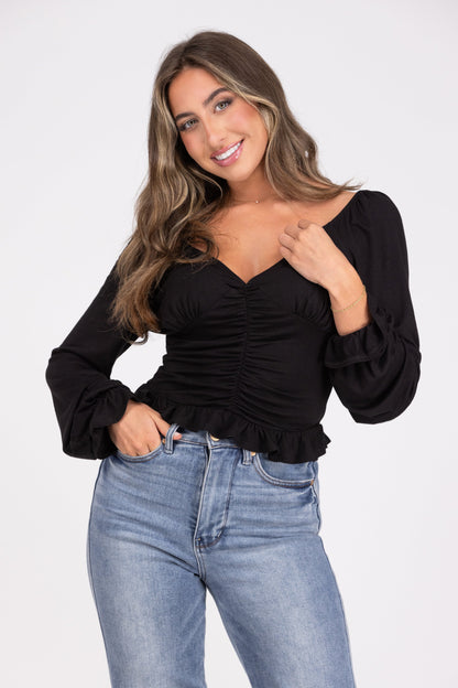 Pirate Princess Women's Ruched Long Sleeve Top
