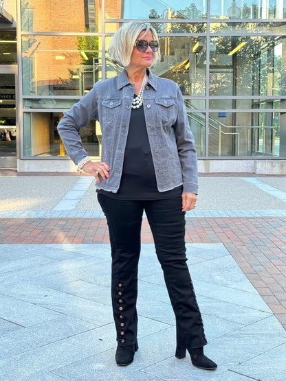 Ethyl The Long Black Lean Flair Jean -