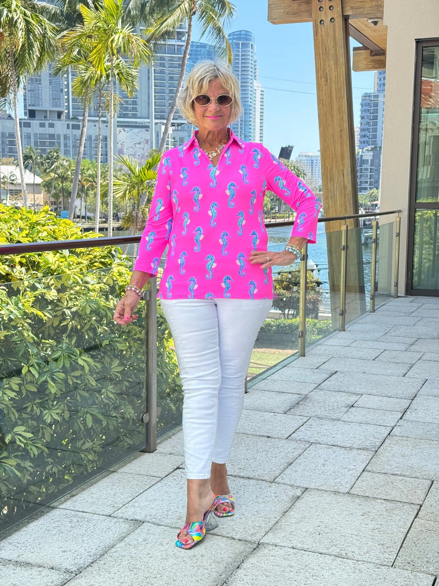 LULU B SEAHORSE BAY ZIPPER TOP