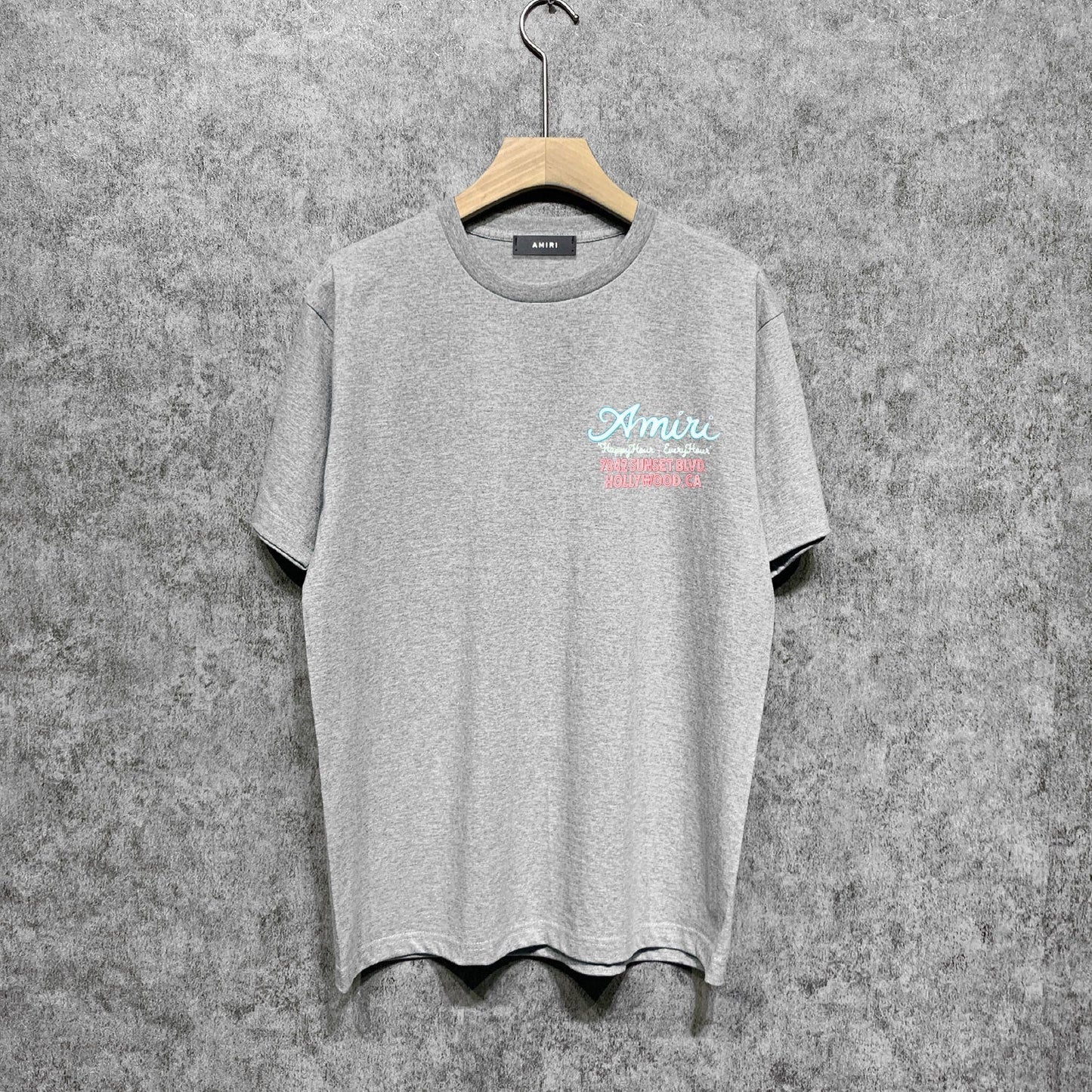 Amiri t shirts wine glass letterprinting short sleeves