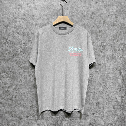 Amiri t shirts wine glass letterprinting short sleeves