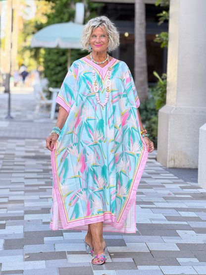 Birds Of Paradise Caftan Beach DRESS