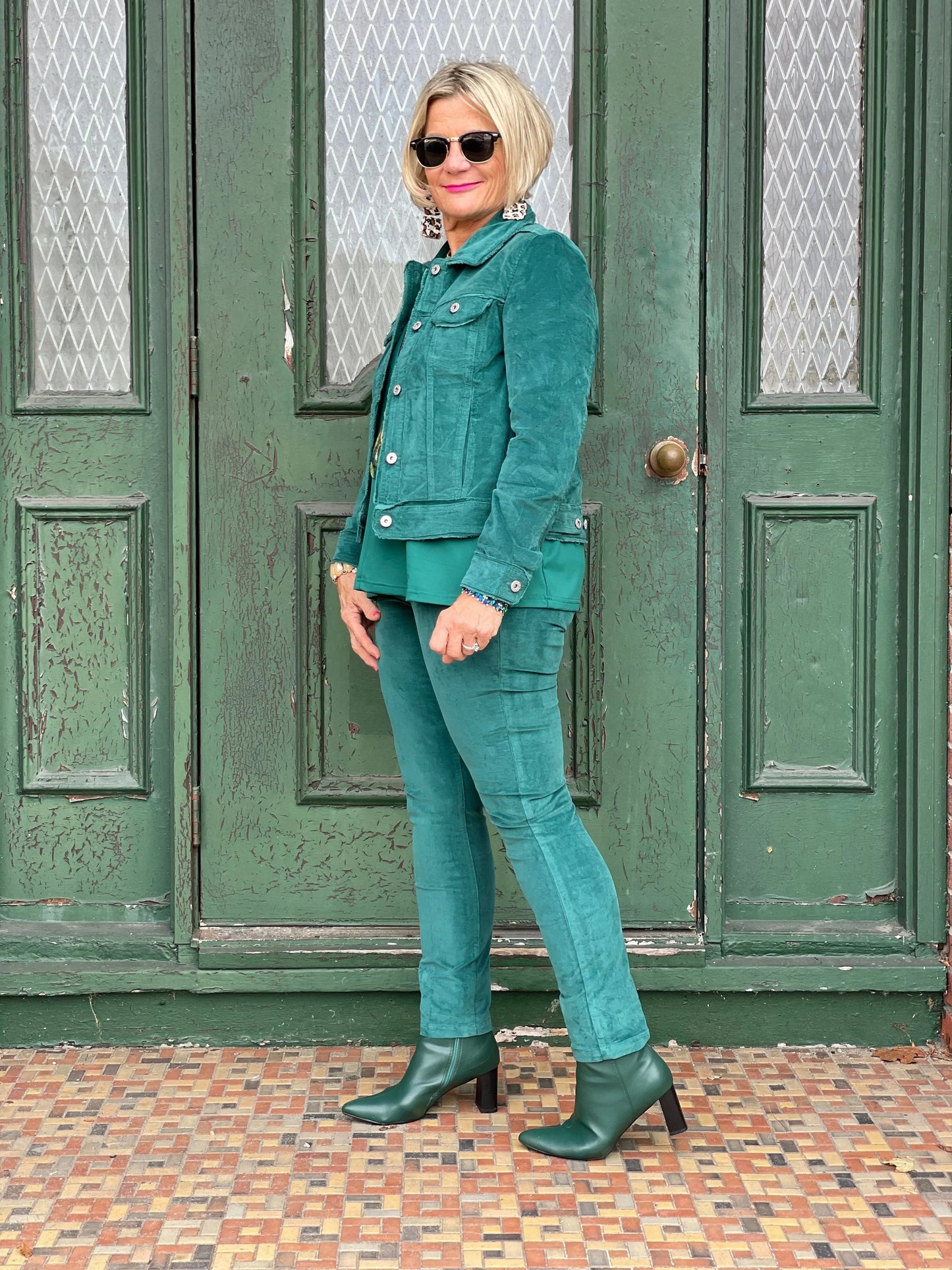 LULU-B EMERALD  VELOUR PANTS