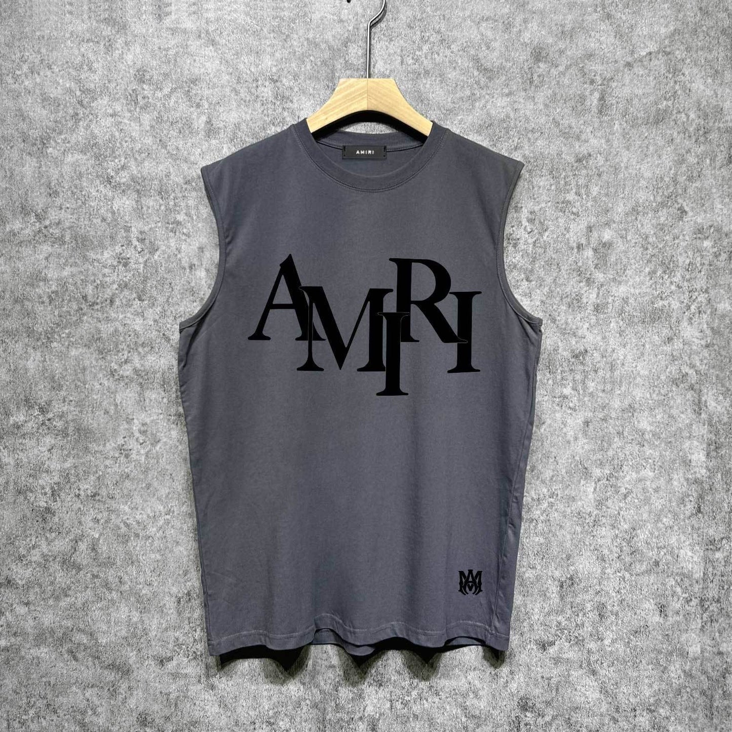 Amiri tank top with overlapping letter foam printing