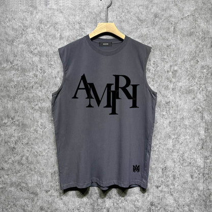 Amiri tank top with overlapping letter foam printing