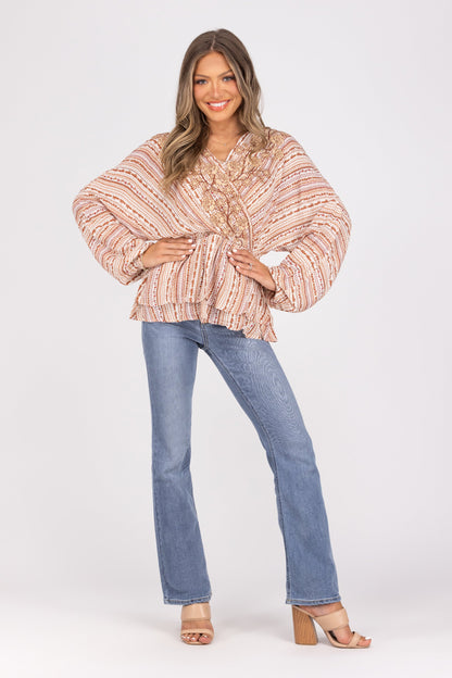Your Destiny Awaits Women's Embroidered Long Sleeve Top