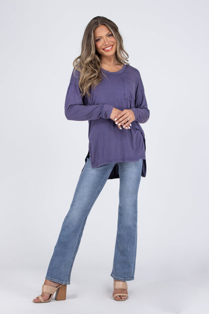 Feeling Spunky Women's Solid Knit Long Sleeve Top