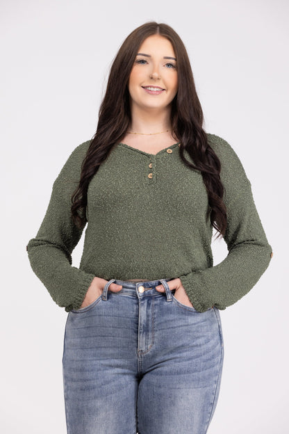 Sheer Perfection Women's Relaxed Boucle Knit V-Neck Sweater