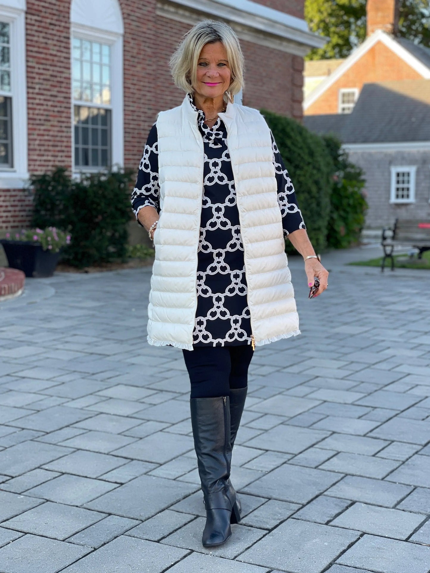 LULU B SOPHIA RUFFLE NECK DRESS