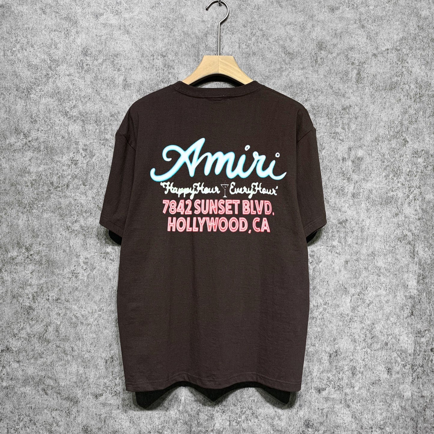 Amiri t shirts wine glass letterprinting short sleeves