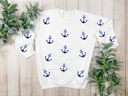 Anchors Glitter sweatshirt/    Glitter  Beach Sweatshirt