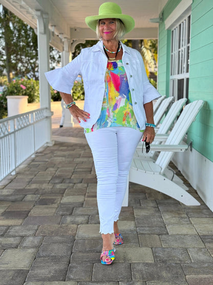 ETHYL WHITE SCALLOP JEANS