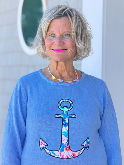 BEACH CLUB PERRI CAPE COD ANCHOR SWEATER