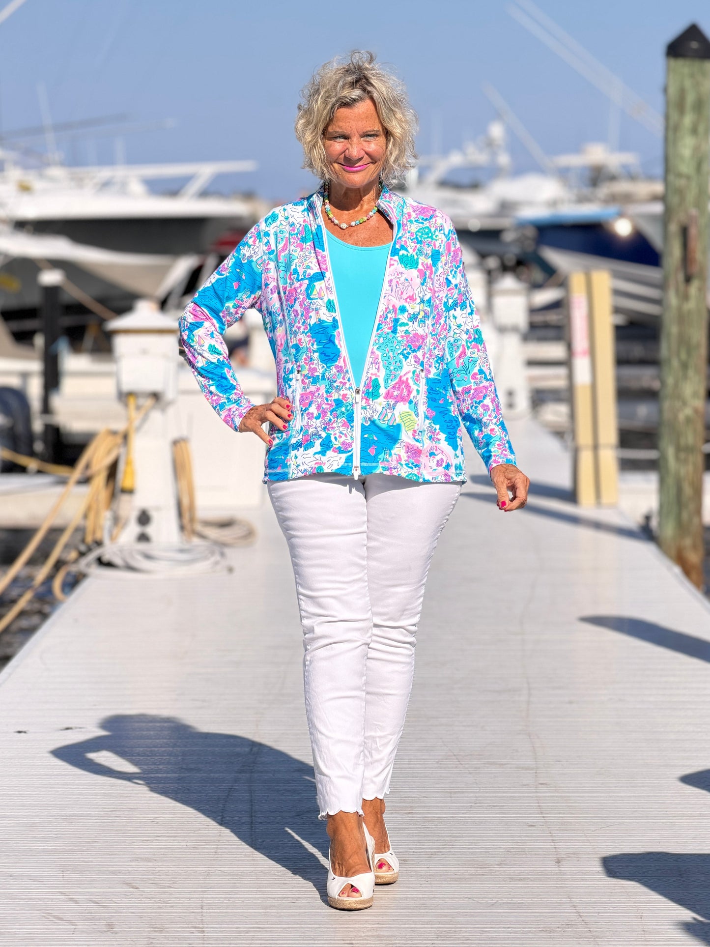 LULU-B PALM BEACH SPLASH FULL ZIPPER