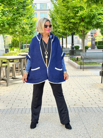 AUTUMN NAVY ZIPPER JACKET