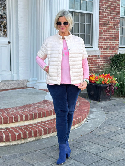 LULU-B PINK SHORT SLEEVE PUFFER