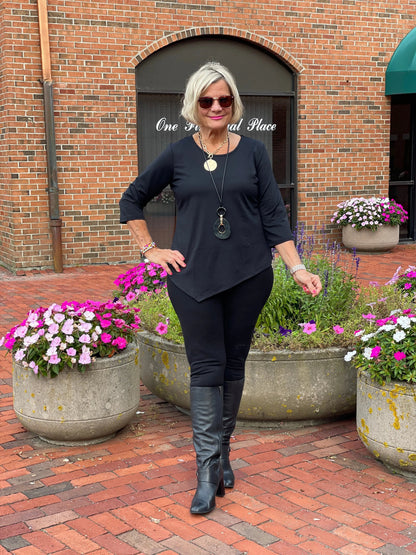 LULU-B BLACK ASYMMETRIC TOP
