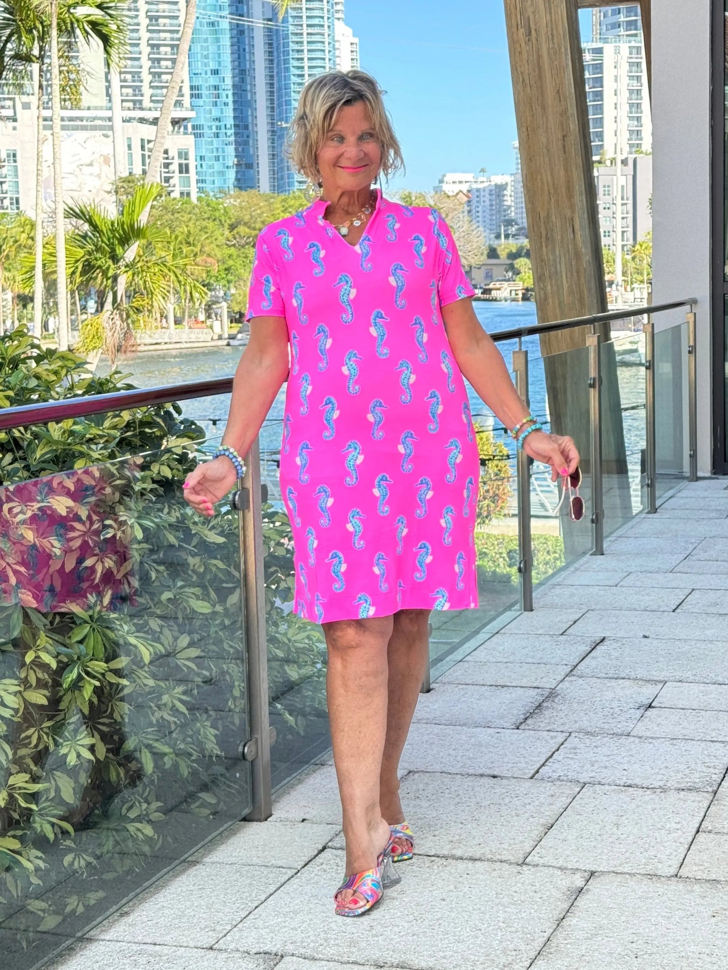 LULU B SEAHORSE BAY SHORT SLEEVE DRESS