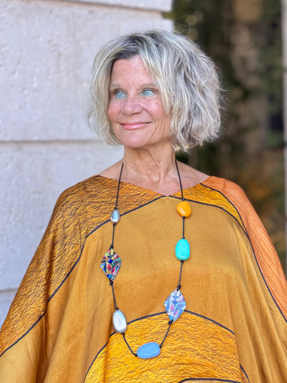 Gold & Black Geo Modal Kaftan