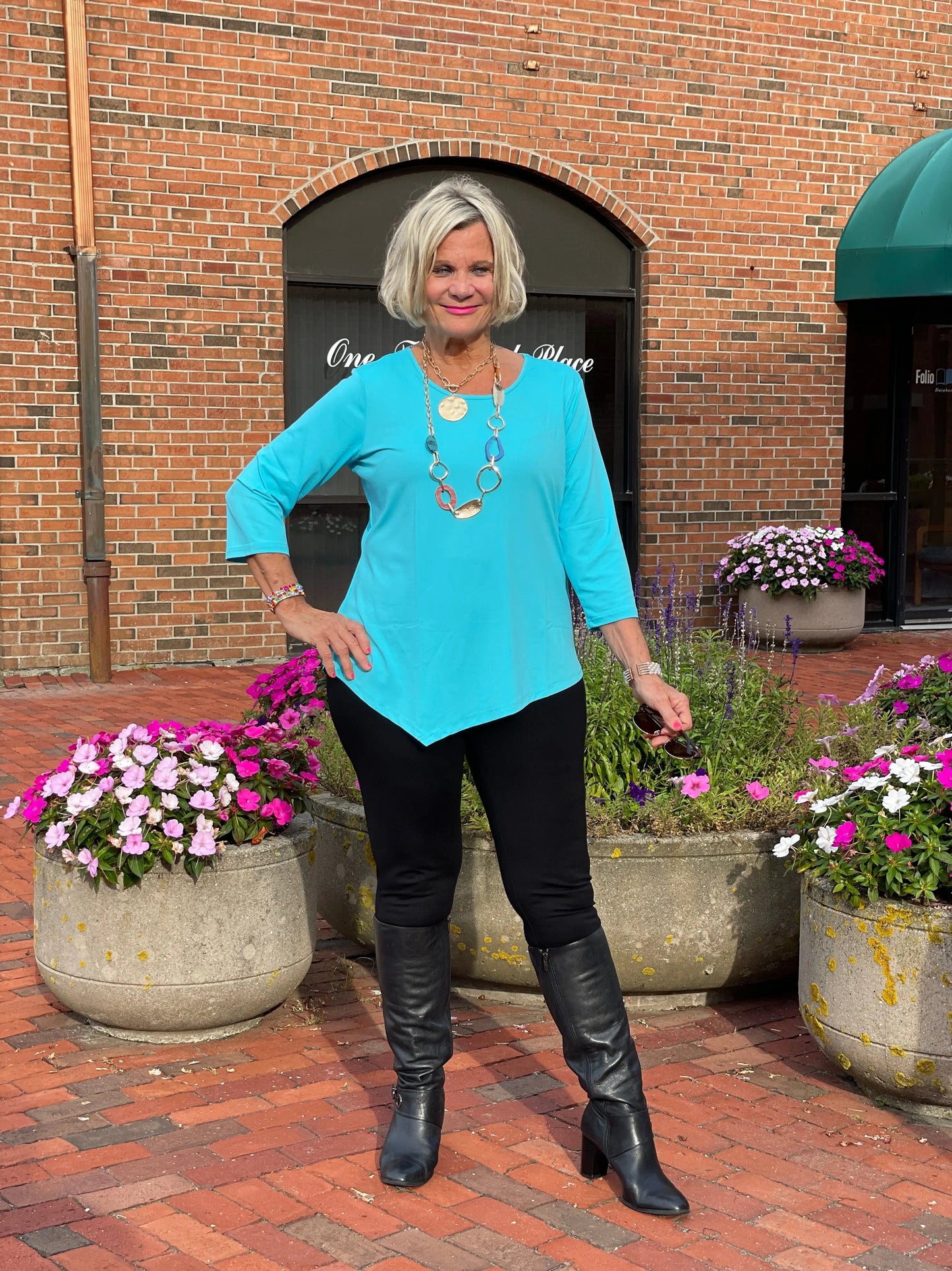 LULU-B AQUA ASYMMETRIC TOP