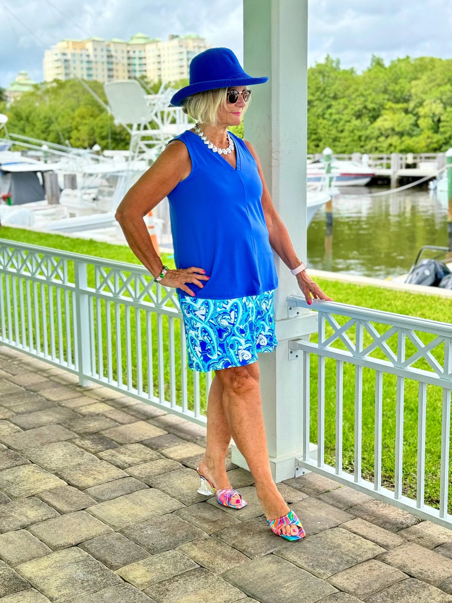 BLUE DREAMING HEARTS SKORT