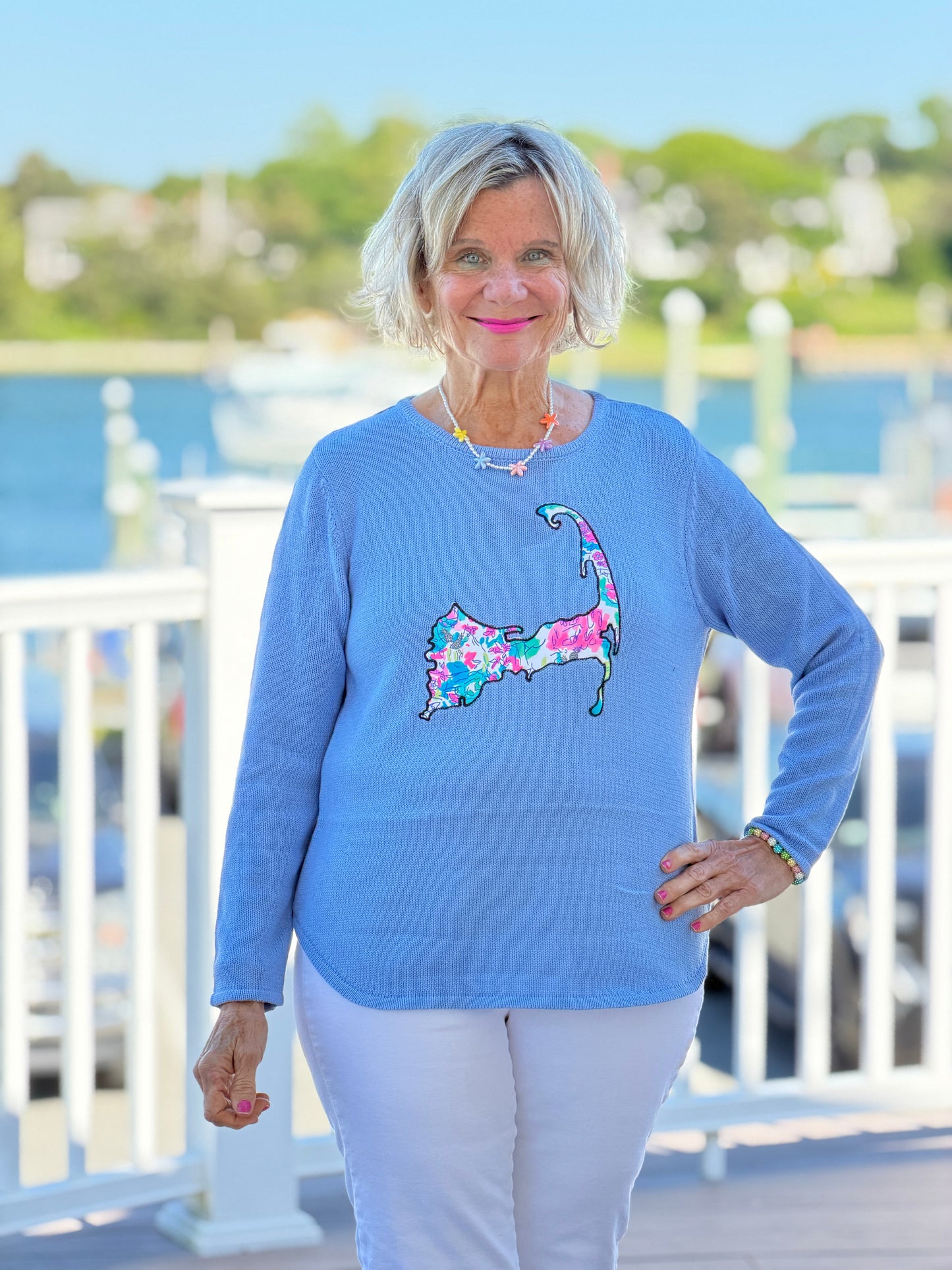 BEACH CLUB PERRI CAPE COD MAP SWEATER