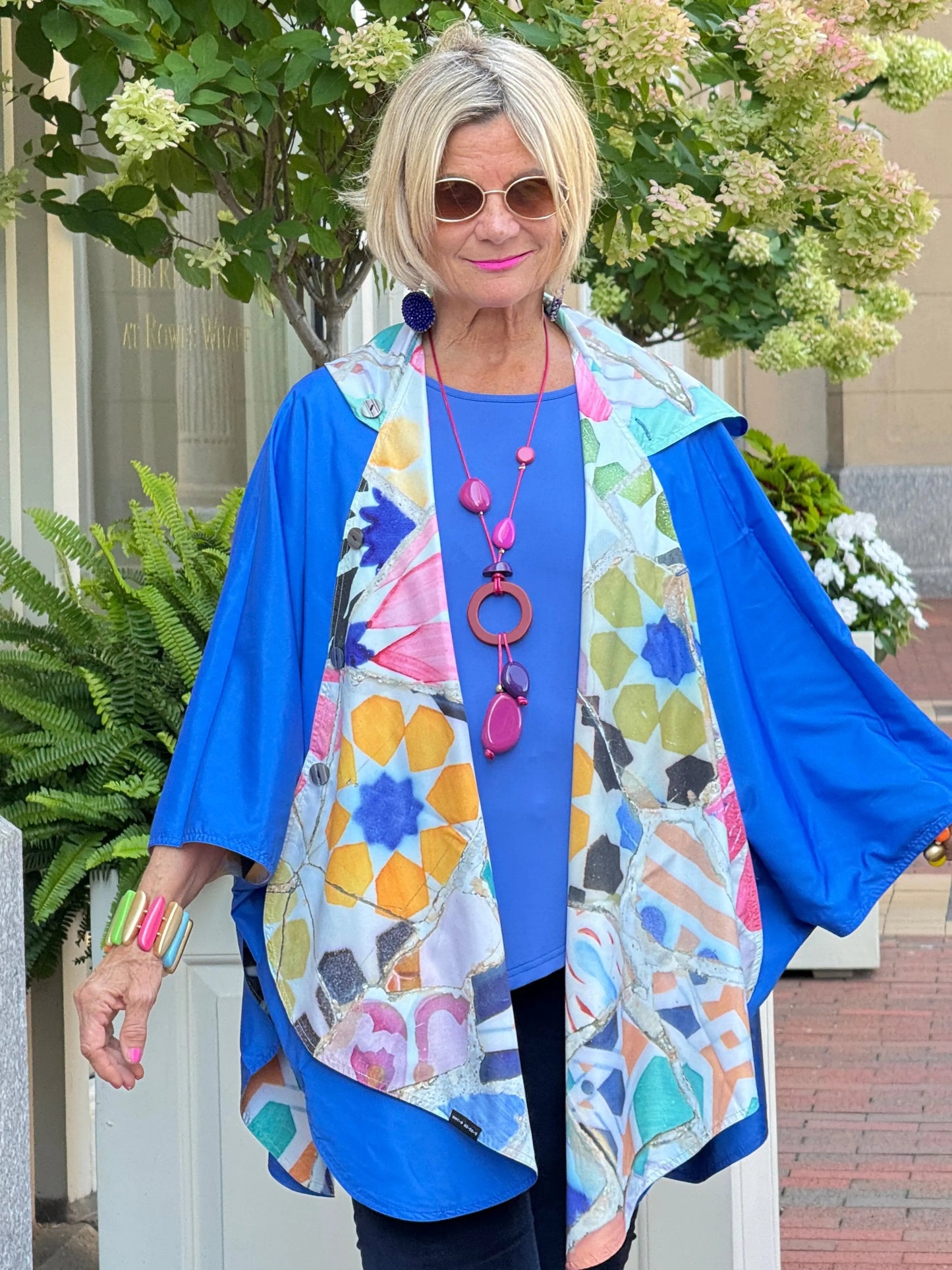 Blue Reversible Rain Cape - Collection